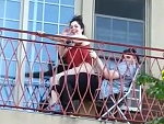 Couple Very Indiscreetly Bang On Their Balcony
