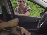 Woman Is Totally Into Watching This Guy Jerk It In The Car
