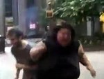 Angry Fat Woman Taken Down
