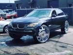 Beemer On Massive Spinners Looks Ridiculous
