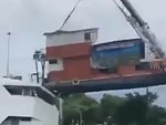 Boat Lift Goes Particularly Badly
