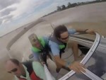 Boaties Forced To Swerve A Low Flying Plane
