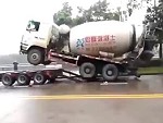Cement Truck Loading Violently
