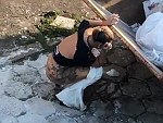 Club Slut Getting Rid Of All The Cum On Her Way Home
