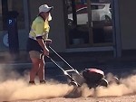 Council Worker Gets Paid To Mow The Dirt
