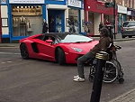 Disabled Guy Fucking With A Lambo Just Because
