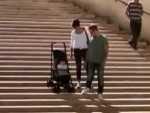 Easy Way To Get A Stroller Down Stairs
