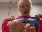 Fake Boob Exploded - Have To Feel Bad For Her!
