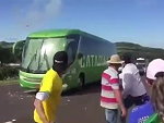 Fans Attack The Brazil Team Bus After Their Loss
