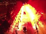 FC Zenit Fans Light Flares As The Team Bus Approaches The Stadium
