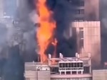 Fire Engulfs A Chinese Skyscraper
