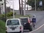 Fuckwit Takes Out A Cyclist Who Sort Of Had It Coming
