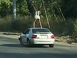 Hood Slut Dancing On A Car
