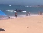 Immigrants Illegally Entering Spain Through A Busy Beach
