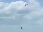 Kite Surfer Gets Carried Away... Literally
