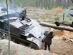 Learns A Lesson About Getting Too Close To Tanks
