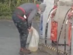 Moron Grabbing A Bag Of Juice
