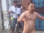 Naked Asian Man Trying To Fight A Dude IDK Why
