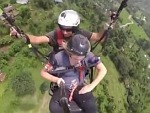 Paragliding Makes Her Blow Chunks
