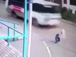 Pedestrian Stumbles And Nearly Becomes Roadkill
