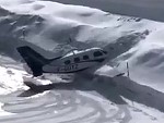 Pilot Has Some Trouble Landing On The Icy Runway
