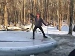 Pirate Destroys A Frozen Pool
