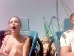 Poor Guy Almost Breaks His Neck On The Rollercoaster
