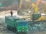 Probably Foolish To Stand Where The Excavator Was Working
