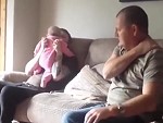 Pulls A Baby Prank On Dad
