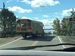 School Bus Driver Ignores The Level Crossing Gates
