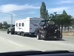 Shit For Brains Almost Wipes Out His Whole Rig
