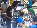 Shit Head Tries To Rob A Cashier Not Realising There’s A Cop Behind
