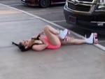 Skater Babe Falling Out And Falling Over
