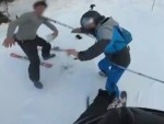 Skier Isn't Particularly Fond Of Drones
