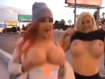 Sluts Pull Their Bits Out By A Busy Road
