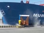 Tanker Ship Smashes Hard Into The Dock Oops
