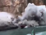 Tour Boats Take A Crazy Rock Collapse
