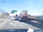 Truck Cleans Up A Car And Just Bails

