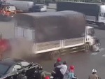 Truck Just Ploughs On Through Some Riders
