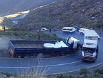Unlucky Chain Of Events And Trucks Collide On A Sharp Turn
