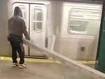 Uses The NYC Subway To Carry A Long Beam Idk Why
